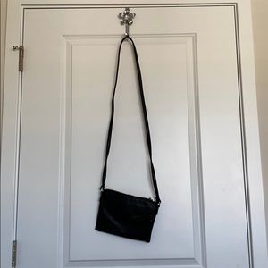 Small black leather purse